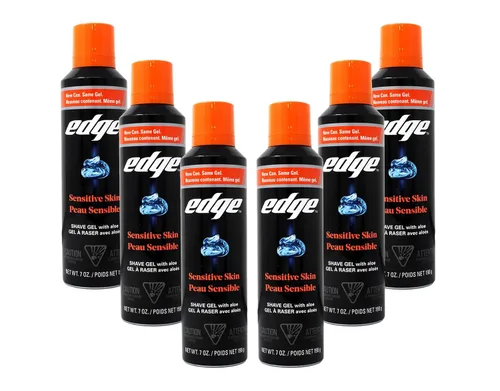Edge Gel de afeitado para hombres pieles sensibles, 7 onzas (paquete de 6) Edge