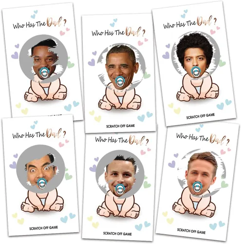 Miniatura 6 de ukebobo Juegos de baby shower – Juegos de baby shower de celebridades, juego de cartas para raspar para premios de puerta, lotería, rompehielos