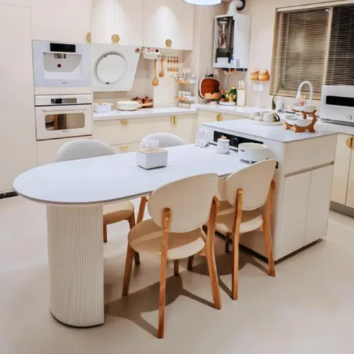 Miniatura 8 de YVYKFZD Juego de sillas de comedor, sillas de cocina de madera maciza, silla de comedor de granja con respaldo curvo, silla tapizada de cuero