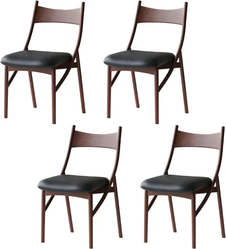 Miniatura 19 de Sillas de comedor de madera, sillas de comedor, silla de cocina, silla lateral de cocina con respaldo alto con paquete suave para salas de estar