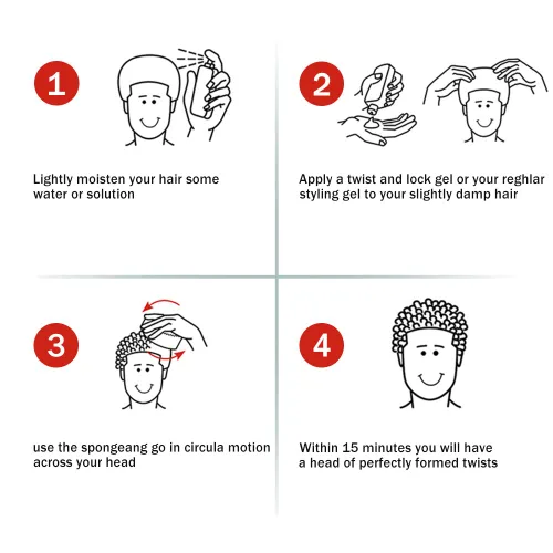 Miniatura 3 de Esponja mágica de peluquero para ondas, rastas, bobinas, rizado afro como herramienta para el cuidado del cabello, 2.8 pulgadas de diámetro