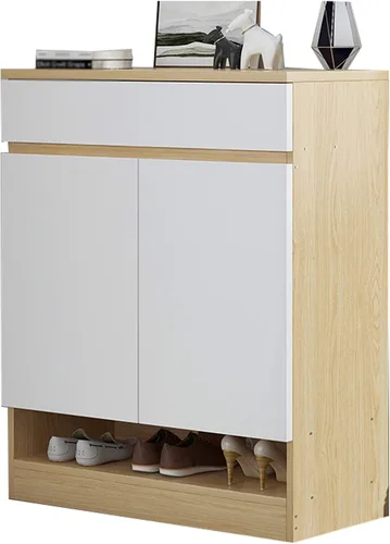 Estante para zapatos, valla de 2 cajones interiores a prueba de polvo, estante de almacenamiento, armario de zapatos, sala de estar, pasillo,