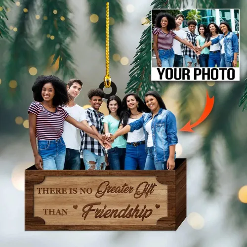Miniatura 3 de Nazenti Adorno de Navidad personalizado para árbol de pareja, adornos de fotos, bonito diseño