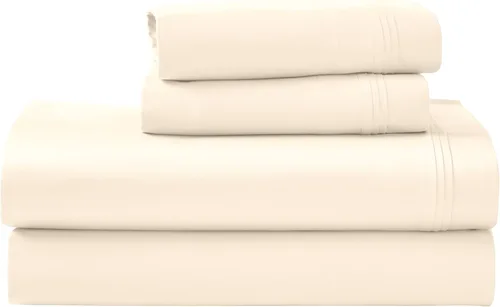 Superior Juego de sábanas de algodón egipcio de 4 piezas, 1000 hilos, diseño moderno, sábanas sostenibles, básicos de lujo, sólidas, sábana bajera