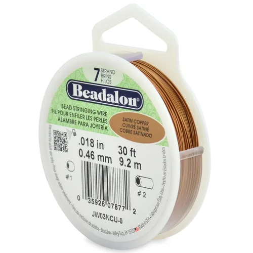 Miniatura 19 de Beadalon Alambre de cuentas de acero inoxidable de 7 hebras, alambre flexible y duradero para hacer joyas, ideal para collares y pulseras, Dorado