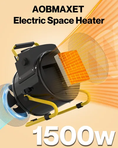 Miniatura 7 de Calentadores de exterior para patio, calentador eléctrico portátil de garaje de 1500 W con calentamiento rápido 2S, protección contra