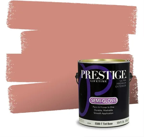 Miniatura 260 de Prestige Paints Pintura exterior e imprimación en uno, 1 galón, plano, coincidencia comparable de Valspar* Amber Rose*
