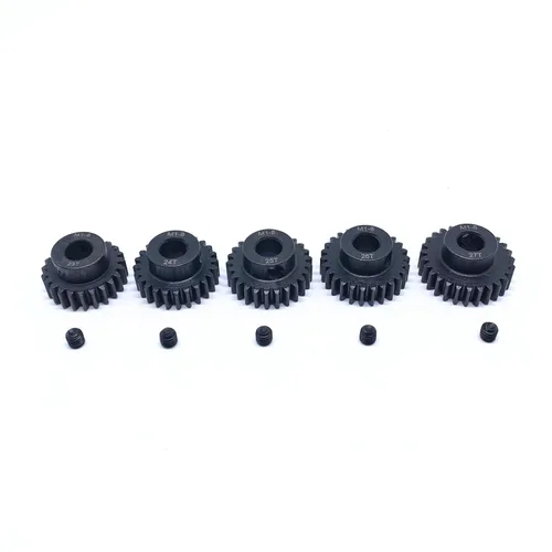 Miniatura 3 de KingVal Repuesto de 5 piezas M1 0.315 in 23T 24T 25T 26T 27T piñón de acero engranaje compatible con 1/5 RC coche cepillado sin escobillas motor