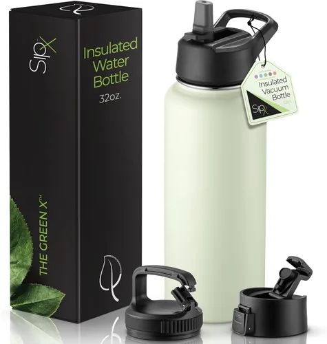 Miniatura 21 de SIPX™ Botella de Agua Aislada de 18 oz con 3 Tapas – Acero Inoxidable a Prueba de Fugas, Triple Aislamiento – Frío 24 Horas/Caliente 12 Horas