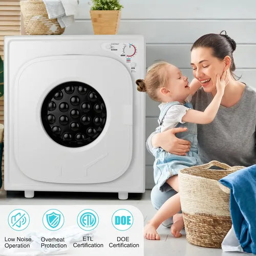 Miniatura 2 de Secadora portátil de acero inoxidable con panel táctil, 2 modos, 4 programas de secado y ventilación de escape ajustable, 13.2 libras, carga