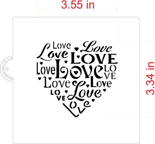 Miniatura 4 de Plantilla de galletas y manualidades Love Saying de Designer Stencils