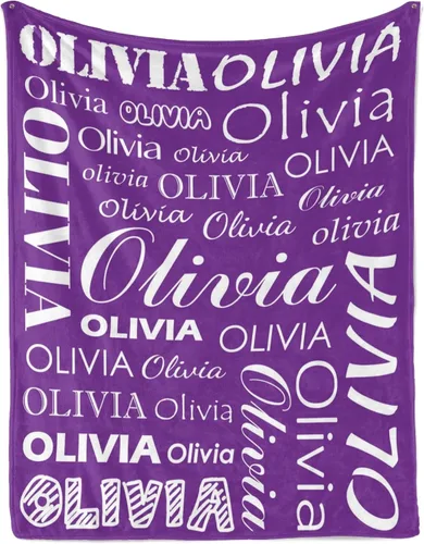 Miniatura 11 de Manta personalizada con nombre para niños y adultos, manta de franela personalizada con nombre Color 07