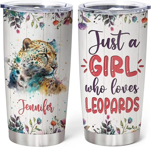 Miniatura 10 de Hyturtle Regalos personalizados para los amantes de los osos – Just A Girl Who Loves Bears - Vaso de acero inoxidable con nombre personalizado de 20