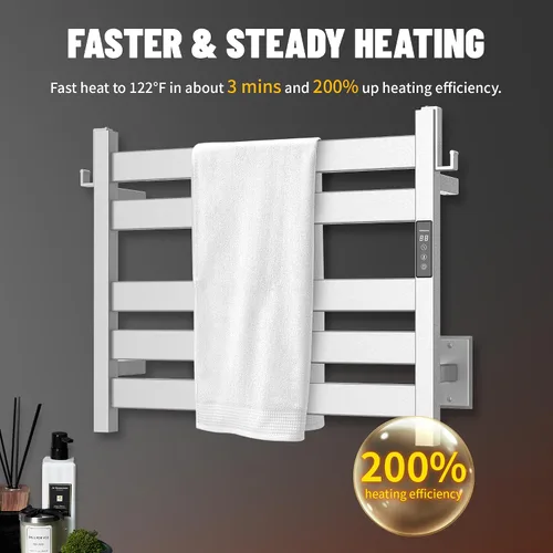 Miniatura 2 de K&KALONZO EL18SL - Toallero térmico de 5 bares, montaje en pared, calor rápido en 2 minutos, EL18SL Brushed, Fast Heat(122°F in 2 Min), Built-in