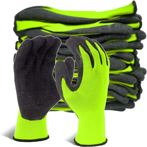 Miniatura 23 de Evridwear Guantes de trabajo de seguridad con recubrimiento de goma de látex arrugado aplicado a mano para hombres y mujeres, uso general múltiple
