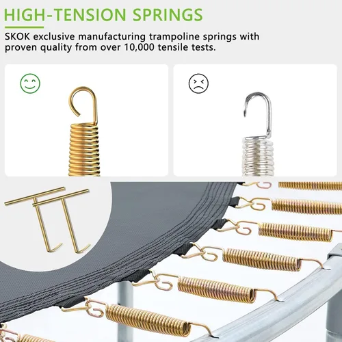 Miniatura 2 de SKOK Trampolín para niños, trampolín al aire libre de 400 libras con red aprobada por ASTM para niños y adultos Manzana Verde (Apple Green)