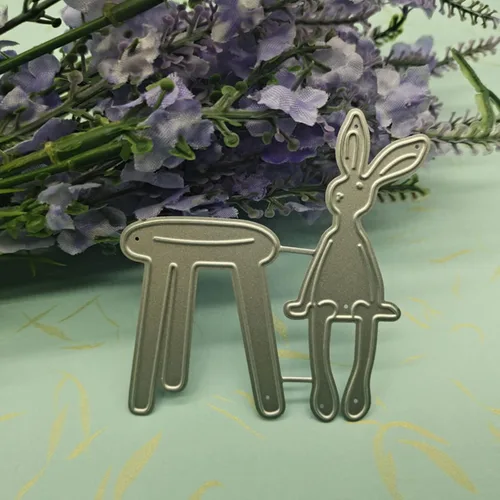 Miniatura 6 de zzirvepaiv - Lindo troquel de corte de metal de conejo de Pascua para manualidades, manualidades, álbum de fotos, decoración de conejito troquelado