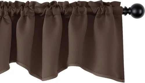 Miniatura 20 de Cenefas Deconovo festoneadas para cortinas pequeñas para oscurecimiento con barra de cortina sólida