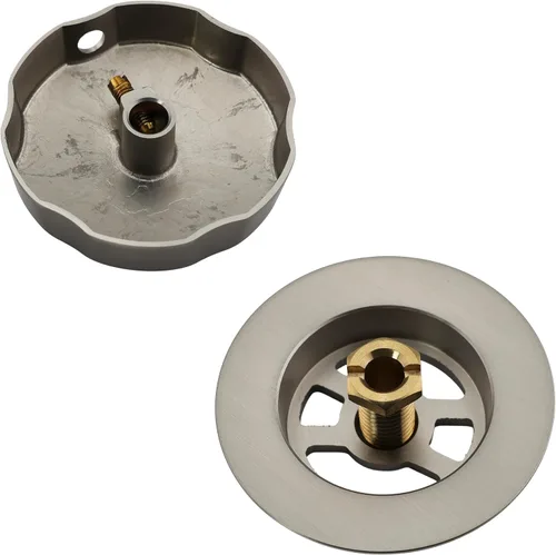 Miniatura 7 de Westbrass Desbordamiento giratorio con pasador para un funcionamiento más fácil y colador de drenaje de hongos, acero inoxidable, D50TP-20