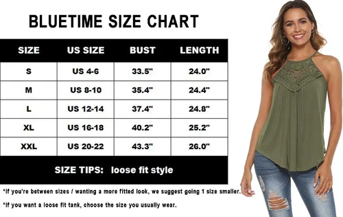 Miniatura 5 de Bluetime Halter Tank Tops for Women Summer Spaghetti Strap Lace Sleeveless Tops Shirts