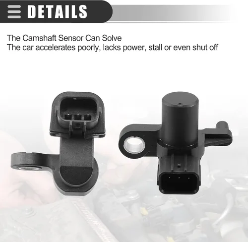 Miniatura 6 de Motoforti Sensor de posición del árbol de levas, para Honda Civic DX EX GX HX LX 1.7L L4 - CNG 1.7L L4 - Gas 2001-2003, ABS, 37500-PLC-015, negro, 1