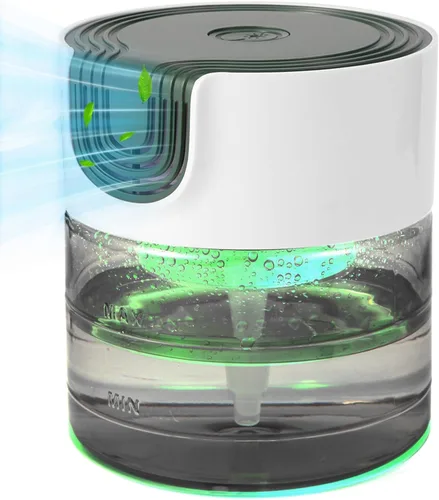 Purificadores de aire de agua para el hogar, purificador de aire silencioso a base de agua de velocidad variable con luz nocturna de 7 colores, Verde