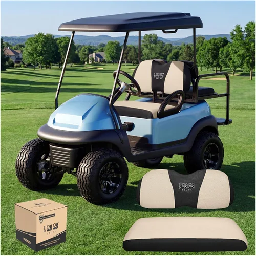 Miniatura 23 de 10L0L Golf Cart Seat Covers, Super Comfort Cooler Than Vinyl Seat Cover, Front and Rear Seat Cover for Yamaha EZGO Club Car, No Drilling Breathable