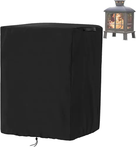 Miniatura 26 de Cubierta rectangular para fogata, impermeable, para mesa de fuego de gas propano al aire libre, 28 pulgadas de largo x 28 pulgadas de ancho x 24