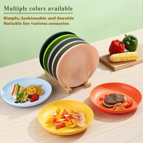 Miniatura 8 de Berglander Juego de 8 platos de plástico profundos de 9 pulgadas, reutilizables y resistentes, irrompibles, para pasta, ramen, resistentes a