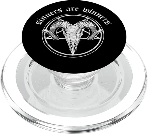 Occult Baphomet Tarot Card Satanic Devil Sinners are Winners PopSockets PopGrip: agarre intercambiable para teléfonos y tabletas PopSockets MagSafe