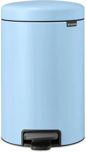 Brabantia NewIcon - Cubo de basura con pedal de cierre suave para cocina, con cubo extraíble, 3.2 galones, azul soñado Azul (Dreamy Blue)