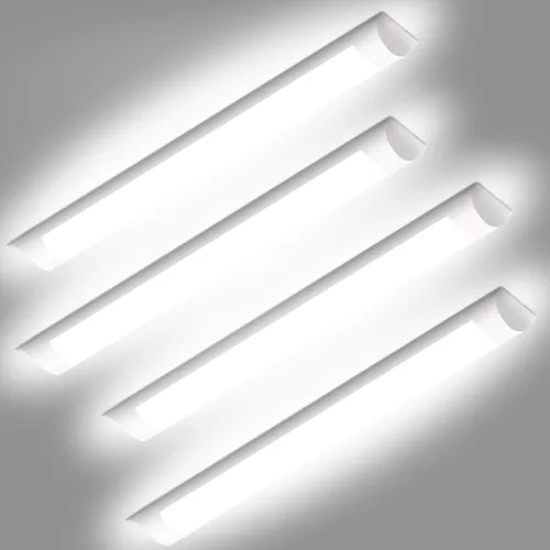 DAKASON Paquete de 4 Lámparas LED de Techo de 2 Pies para Garaje Montaje al Ras, 18W 2160lm Iluminación LED para Taller Lámpara para Armario, Luces