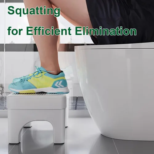 Miniatura 2 de Kzeirm Taburete de Inodoro, Taburete de Paso para Caca para el Baño, Taburete de Pies para Caca de Inodoro para Adultos, Banco de Sentadillas Blanco