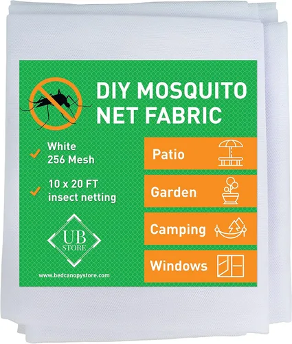 Miniatura 10 de Tela para Mosquitera DIY Blanca 2 Paquetes de Red de 10x20 Pies Cubierta para Insectos para Jardín, Patio, Exterior y Ventanas Múltiples Blanco