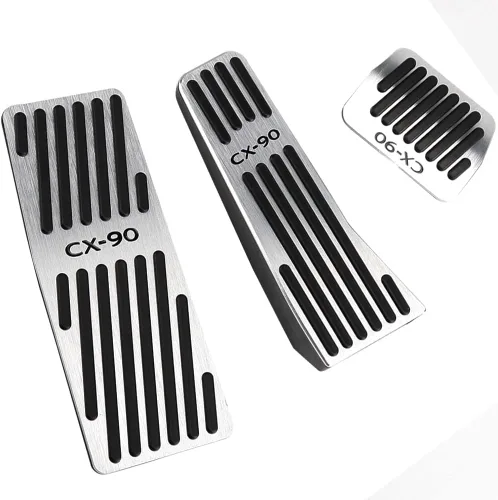 Miniatura 12 de BOYUER Juego de 3 almohadillas antideslizantes para pedal de acelerador de gas de freno de aluminio sin taladrar para Mazda CX-5 2013-2025 (rojo)