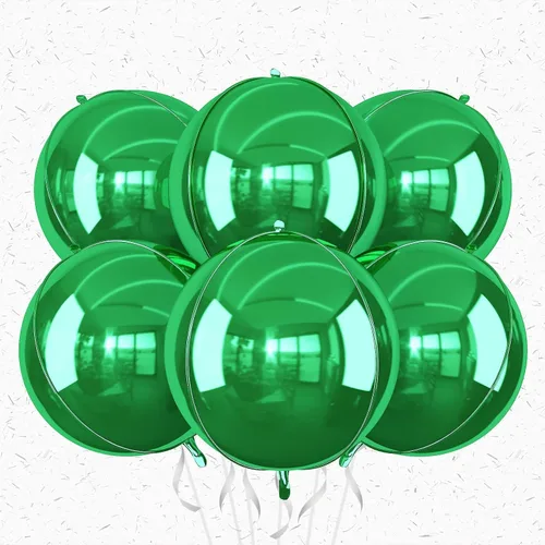 Miniatura 36 de 6 globos redondos negros de aluminio, globos redondos gigantes 4D, globo negro metálico de 22 pulgadas para Año Nuevo, cumpleaños, boda, graduación