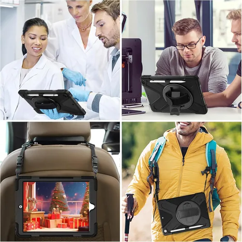 Miniatura 5 de ZenRich Funda a prueba de golpes para iPad de 9ª/8ª/7ª generación de 10.2 pulgadas 2021/2020/2019, Funda resistente de servicio pesado con soporte