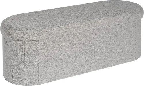 Miniatura 12 de B FSOBEIIALEO Otomana de Almacenamiento para Dormitorio, Reposapiés Otomano Plegable de Almacenamiento Boucle, Cubo Otomano Plegable Pequeño de Beige