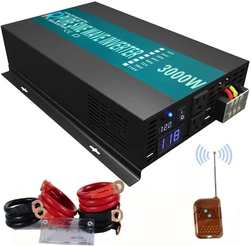 Miniatura 8 de WZRELB Inversor de corriente de onda sinusoidal pura de 1000W 48V 120V con 2 salidas de CA, inversor de coche