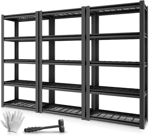 Miniatura 10 de Auto Dynasty Estantes de Almacenamiento de 5 Niveles, 72" de Alto Resistente (Capacidad de 3000 LBS) Estantería de Garaje Ajustable, Unidad
