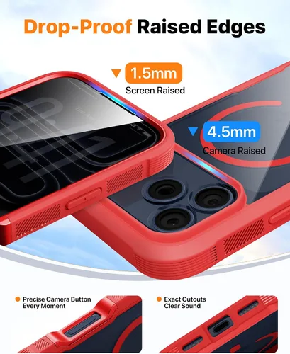 Miniatura 302 de Diaclara Funda diseñada para iPhone 16, mejorada [protección completa de la cámara], carcasa resistente de cuerpo completo con protector de pantalla