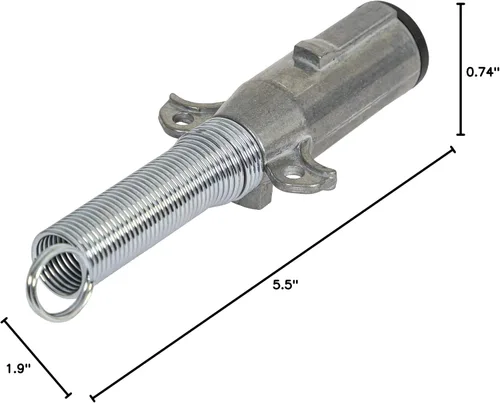 Miniatura 8 de Buyers Products - Conector de remolque de zinc fundido a presión de 2 vías, lado del remolque, pasadores horizontales con resorte, TC2002, PLATA
