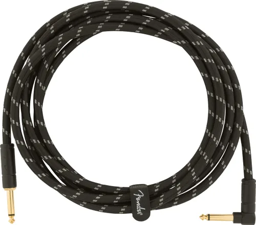 Miniatura 2 de Fender Cable de instrumentos de lujo de 10 pies, ángulo recto, tweed negro, paquete de 2
