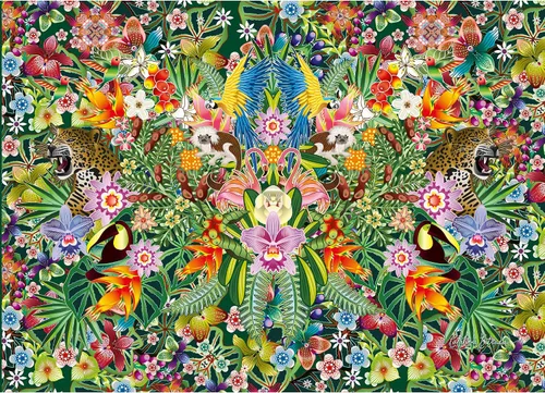 Miniatura 2 de Gibsons Jungle Dream - Rompecabezas de 1000 piezas, diseño colorido de animales y flores, rompecabezas ecológico para adultos y adolescentes