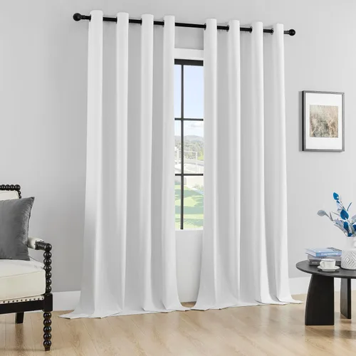 Miniatura 49 de Joydeco - Juego de 2 paneles de cortinas opacas de 63 pulgadas, 2 cortinas largas con aislamiento térmico burg, cortinas de oscurecimiento