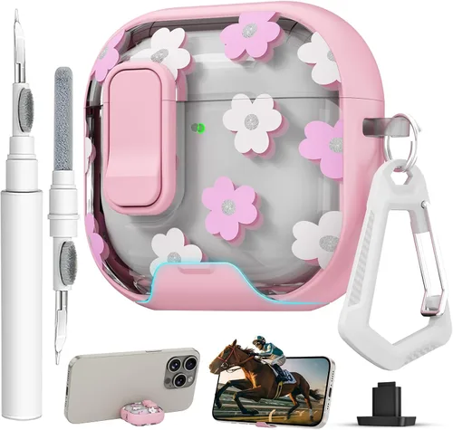 Miniatura 27 de Funda para AirPods Pro 3 con cerradura, textura de piel TPU duradera, antipérdida y a prueba de golpes, accesorios con kit de limpieza en llavero