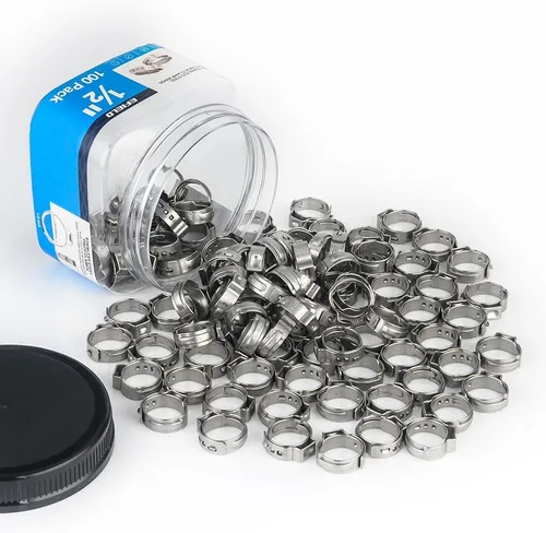 Miniatura 6 de EFIELD - Paquete de 100 anillos de abrazadera de acero inoxidable de 1/2 pulgada para tubos Pex (CLAMP017)
