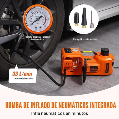 Miniatura 5 de VEVOR - Gato eléctrico para auto de 3 toneladas / 3000 kg, gato de tijera eléctrico de 12 V, con sillín doble y control remoto, gato de auto