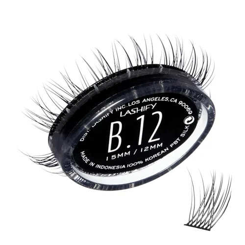 Lashify Recambio de extensiones de pestañas Gossamer de 0.472 pulgadas, color negro, pestañas postizas fáciles para un aspecto natural