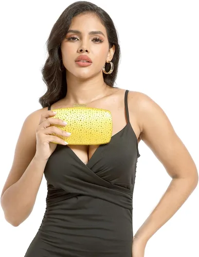 Miniatura 4 de Boutique De FGG Bolsos de noche para mujer, bolsos de mano de cristal para fiesta de boda, bolsos de diamantes de imitación para novia